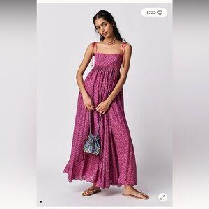 ISO Free People Emmeline Midi Dress in purple & red DO NOT BUY